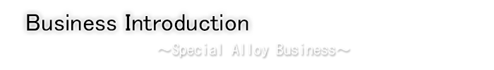 Business Introduction　Special Alloy Business